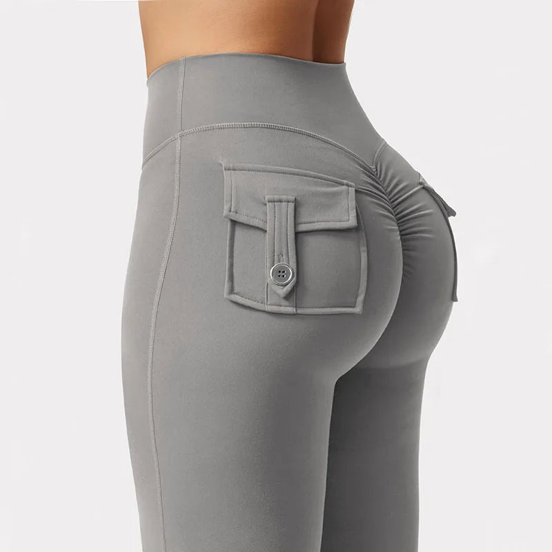 2024 Newest Women Wide Leg High Stretch Yoga Leggings Naked Feeling Compression Fitness Workwear with pockets Yoga Pant 