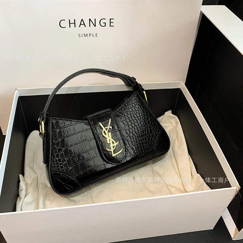 Texture Stone Patterned Armpit Bag 2025 New Simple Single Shoulder Women's Bag Temperament Crossbody Bag Small Fragrance Style