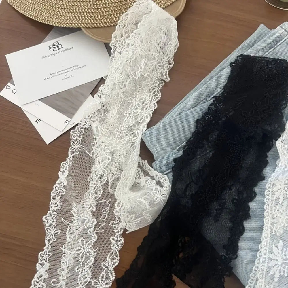 Unique Y2k Long Lace Waistband Bow Thin Lace Waist Belt Floral Tie Up Dress Jeans Belt Streetwear