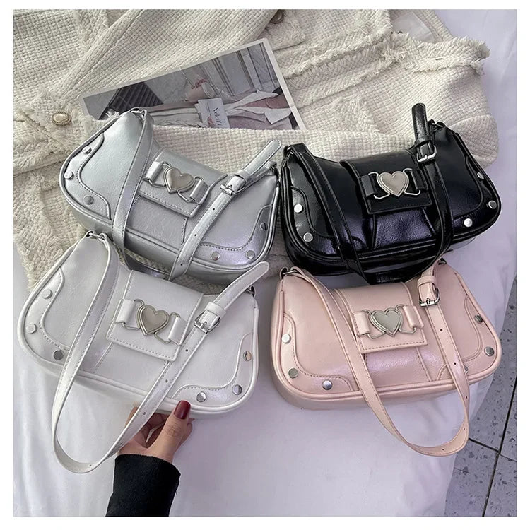 Trendy Bow Shoulder Bag Handbag Casual Underarm Bag Daily Commuting Bags PU Leather Lady Banquet Bag Business Women's Bags