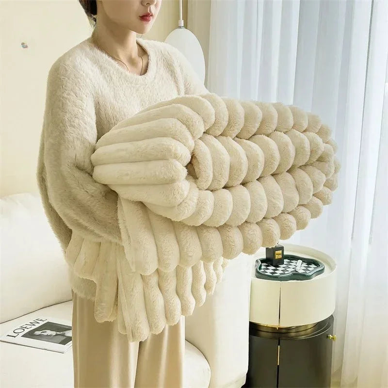 Winter Tafu Velvet Children's Comfortable Blanket Thick Coral Fleece Throw Blankets Adults Office Nap Blanket Sofa Small Cover