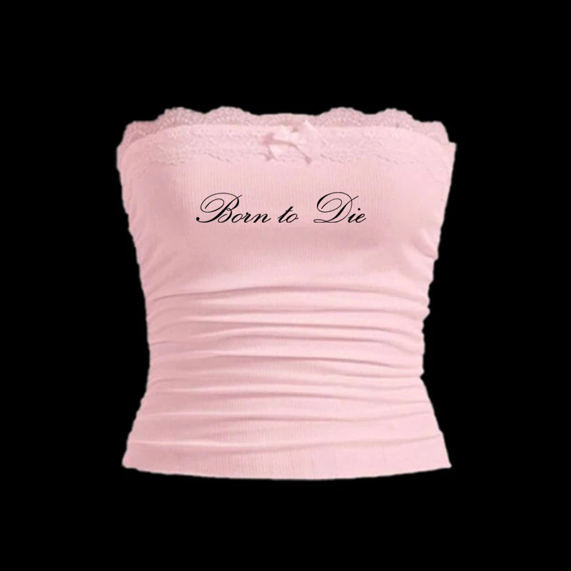 Gothic Grunge Punk Hip Hop Rock Streetwear Casual Sexy Crop Top Y2K Retro Harajuku Emo Girl Aesthetic Fashion Lace Camisole Tops