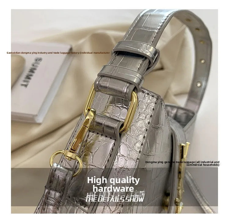 Texture Stone Patterned Armpit Bag 2025 New Simple Single Shoulder Women's Bag Temperament Crossbody Bag Small Fragrance Style