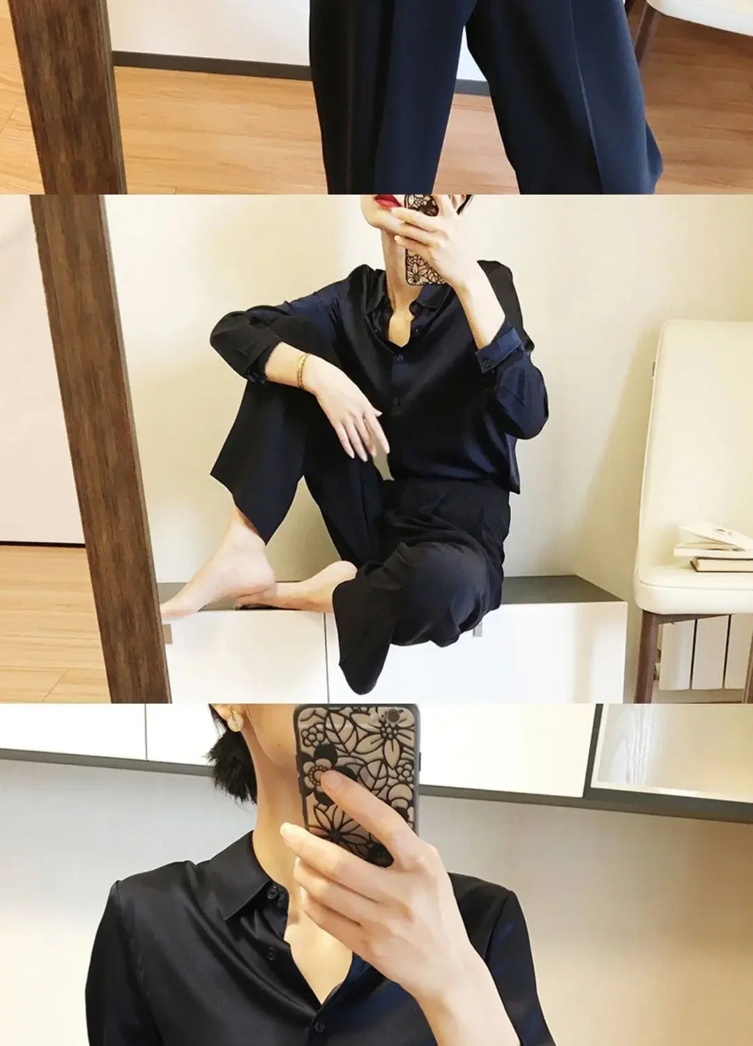 Silk Brown Clothes Wear To Work Office Outfits Long Sleeve Purple Spring Formal Tops for Women Satin Womens Shirt & Blouse Cool