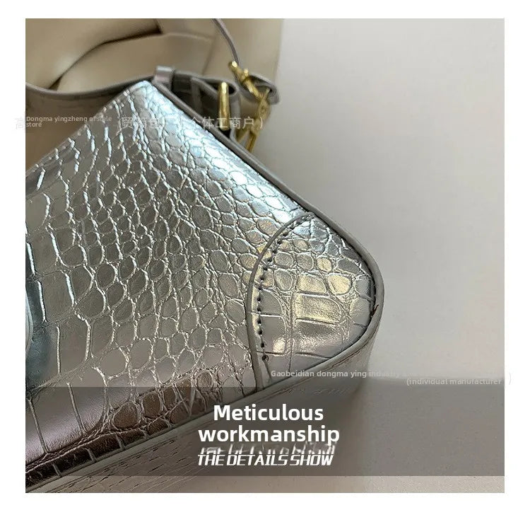 Texture Stone Patterned Armpit Bag 2025 New Simple Single Shoulder Women's Bag Temperament Crossbody Bag Small Fragrance Style