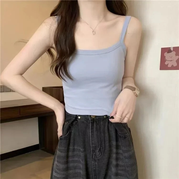 Crop Top Women Sexy Sleeveless Tops Fashion Female Underwear Lady's Camisole Girl Basic T-shirt Vest Lingerie Bras Tube Tops New