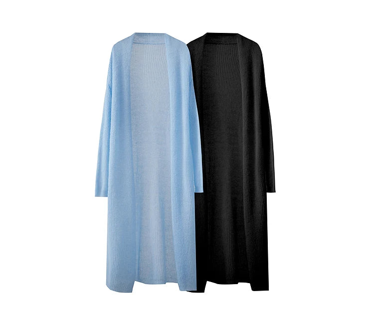 AMII Minimalist Long Sweater Cardigan For Women 2025 Spring New Casual Office Lady Knitted Coats Loose Female Cardigan 12551045
