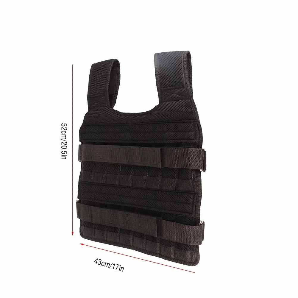 20kg Loading Weighted Vest Adjustable Loading Weight Jacket Boxing Running Sling Weight Training Workout Fitness Exercise Vest