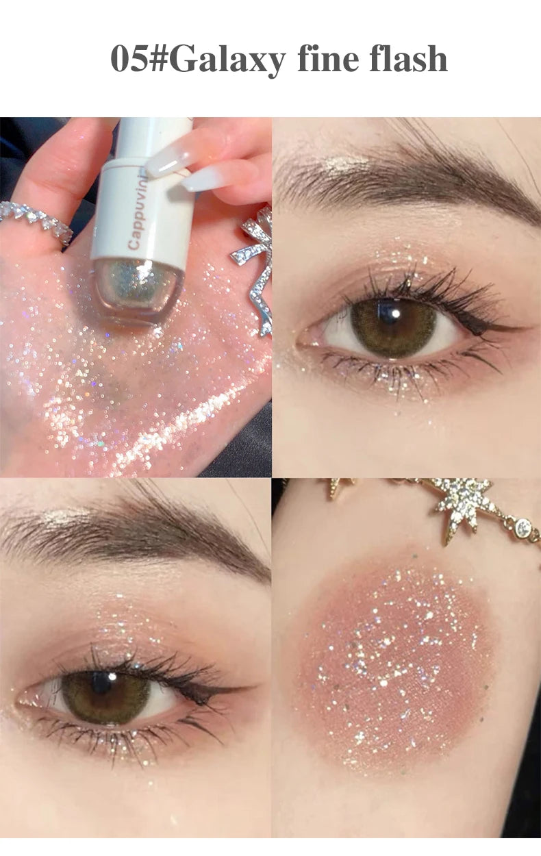Cappuvini Star Dots eye shadow Liquid Pearlescent Fine Flashing Easy to Dizzy High gloss Cubs Bowling Ball Liquid eye shadow
