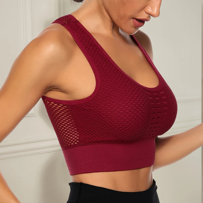Hot Fitness Women's T-shirts Workout Sports Bra Yoga Vest Backless Solid Quick Dry Running Gym Sport bra Yoga Shirts Tank Top