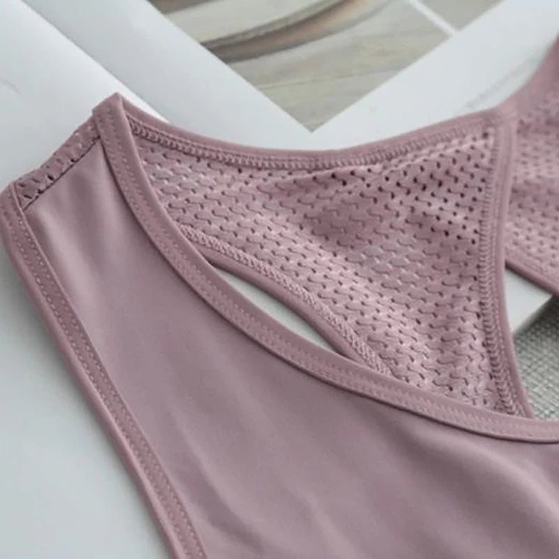 Summer Quick Dry Tank Top Thin Section Mesh Backless Loose Casual Versatile Camisole Yoga Sports T-Shirt Fitness Running Vest