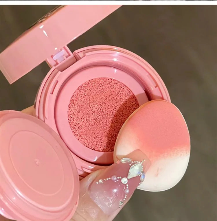 Cushion Blush Blendable Shade with Powder Puff Whitening without Sticking Long Lasting Gege Bear Makeup Blusher