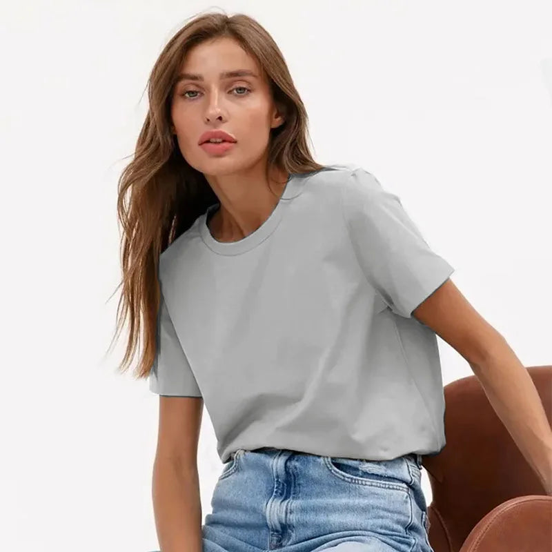3XL 4XL 100% Cotton Women's T shirt ,Oversized Casual Solid Tees,Short Sleeve Summer Top,Plain Streetwear Quality Basic Clothing