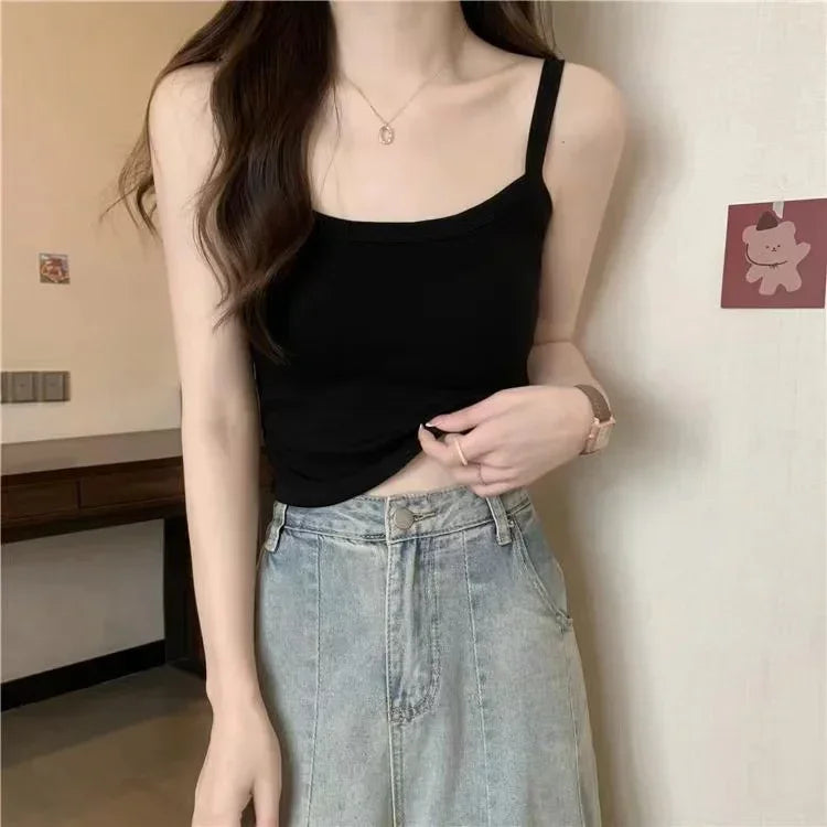 Crop Top Women Sexy Sleeveless Tops Fashion Female Underwear Lady's Camisole Girl Basic T-shirt Vest Lingerie Bras Tube Tops New