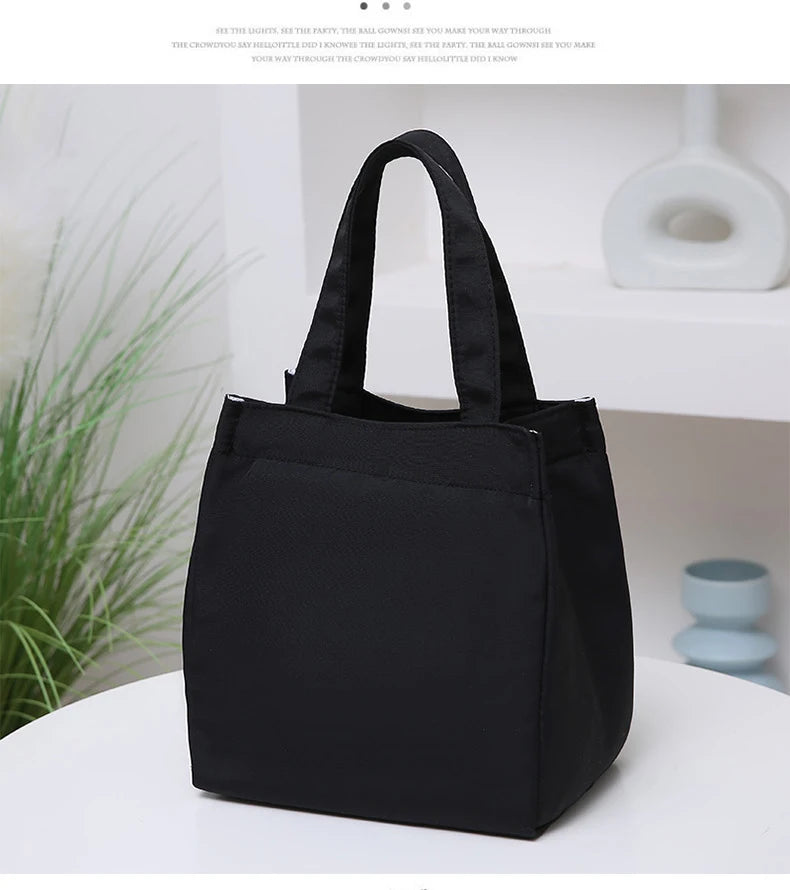 Large Capacity Lunch Bag with Aluminum Foil Insulation for Work, Simple and Practical Top Handle Bag