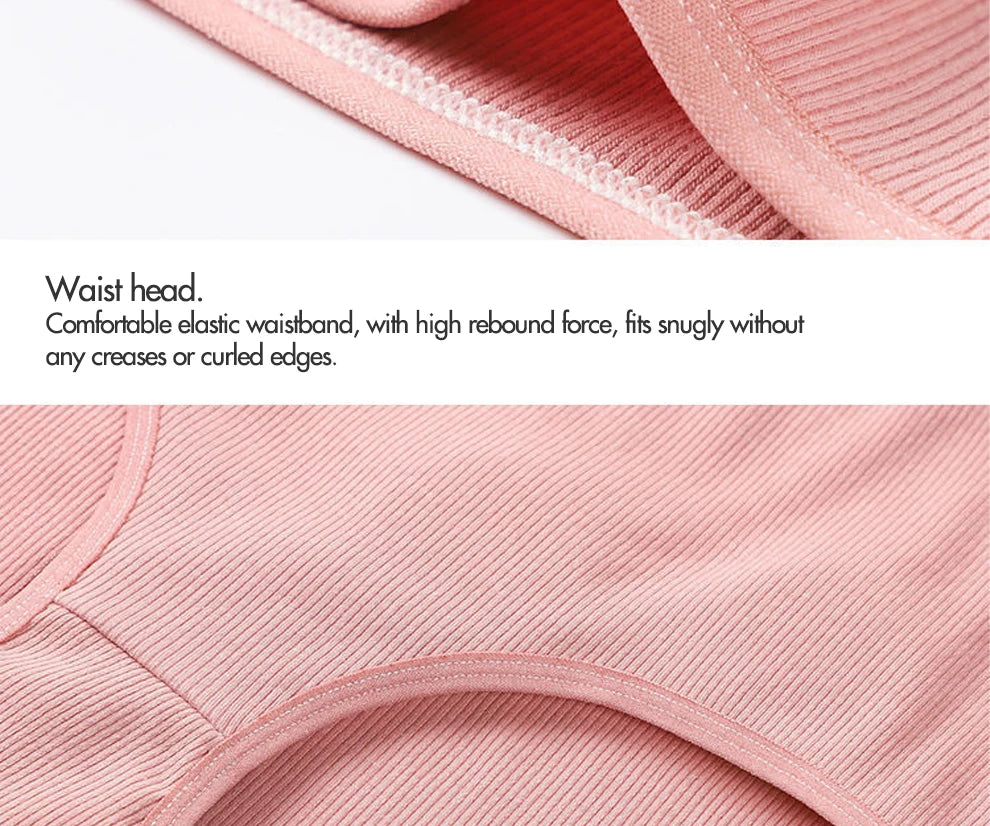 8pcs Women Panties Girl Plus Size Underwear High Waist Briefs Breathable Solid Color Soft Female Lingerie
