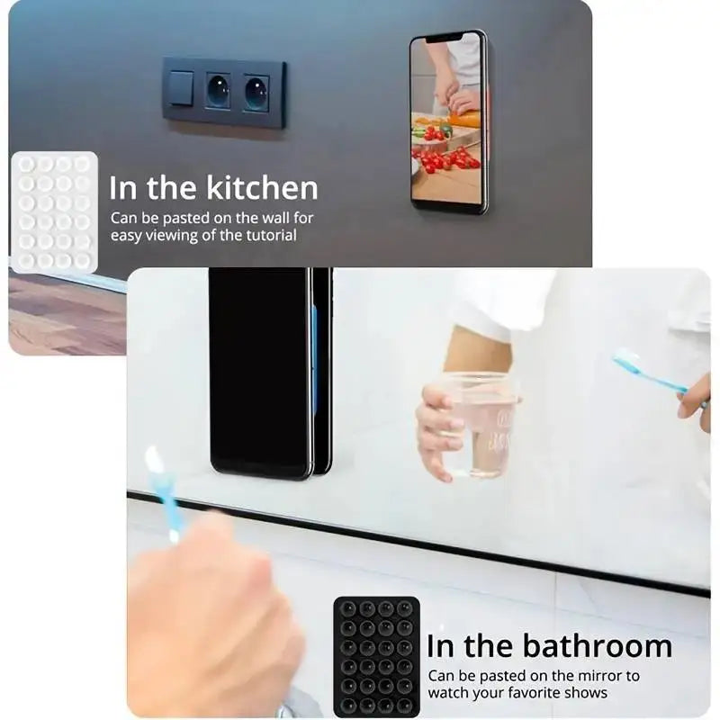 Silicone 24 Suction Phone Holder Multifunctional Suction Cup Mat Wall Stand Anti-Slip Single Sided Case Glue Mount Back Stickers