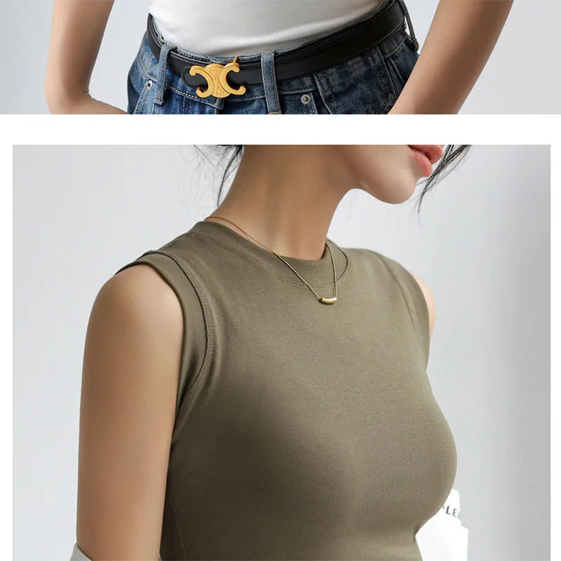 Camisole Vest for Women Round Neck Colourful Basic Sleeveless Undershirt Tops Tees with Coverage for Side Cleavage
