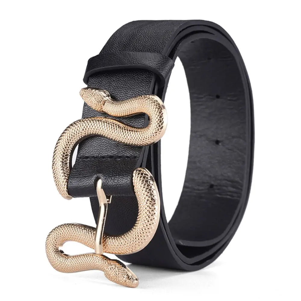 Women's Belt Trend Retro Snake Buckle Belt Fashion Casual Pu Leather Belt With Dress Jeans Belts Gift For Women and Girlfriend
