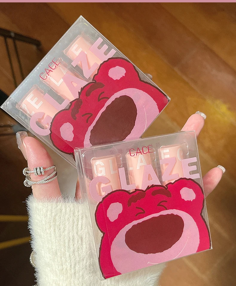 CACE 3 Pcs Sweet Liquid Lipstick Set Matte Velvet Lip Glaze Waterproof Long Lasting Non-marking Lip Tint Cosmetic Kits Lipgloss