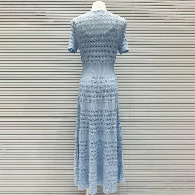CHUJIE Women's 2025 Summer Lace Trim Dress Set - Round Neck Short Sleeve Midi Dress + Slip Dress 2 Piece Set (Rayon Nylon Blend)