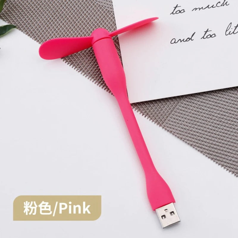 Mini USB Fan Flexible Bendable Fan For Power Bank Laptop PC AC Charger Portable Hand Cooling Fan For Computer Summer Gadget