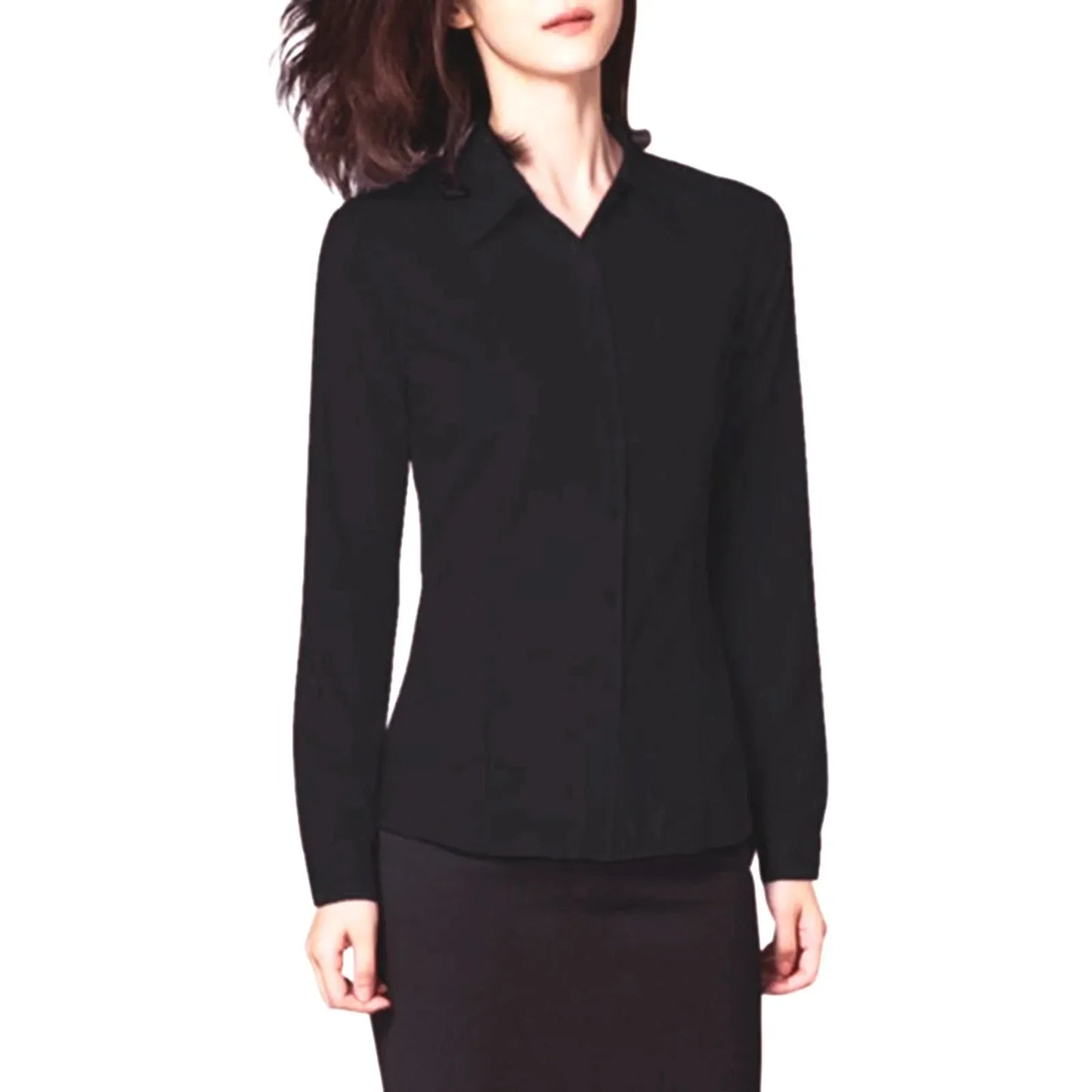 Women's Long Sleeve Blouse Office Ladies Tops Button Up Shirts 2025 Fashion Casual Shirt Long Sleeved Blouse White Shirt Women