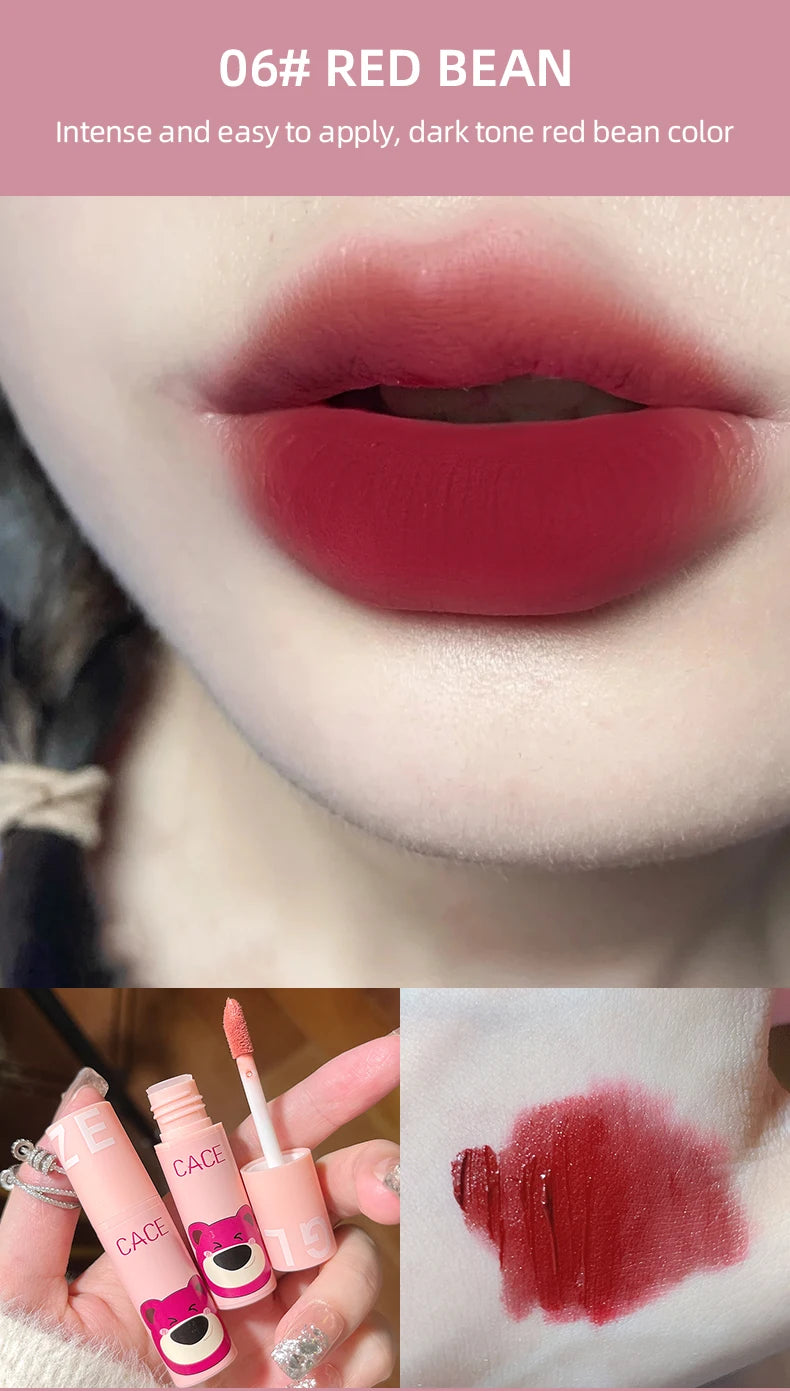 CACE 3 Pcs Sweet Liquid Lipstick Set Matte Velvet Lip Glaze Waterproof Long Lasting Non-marking Lip Tint Cosmetic Kits Lipgloss