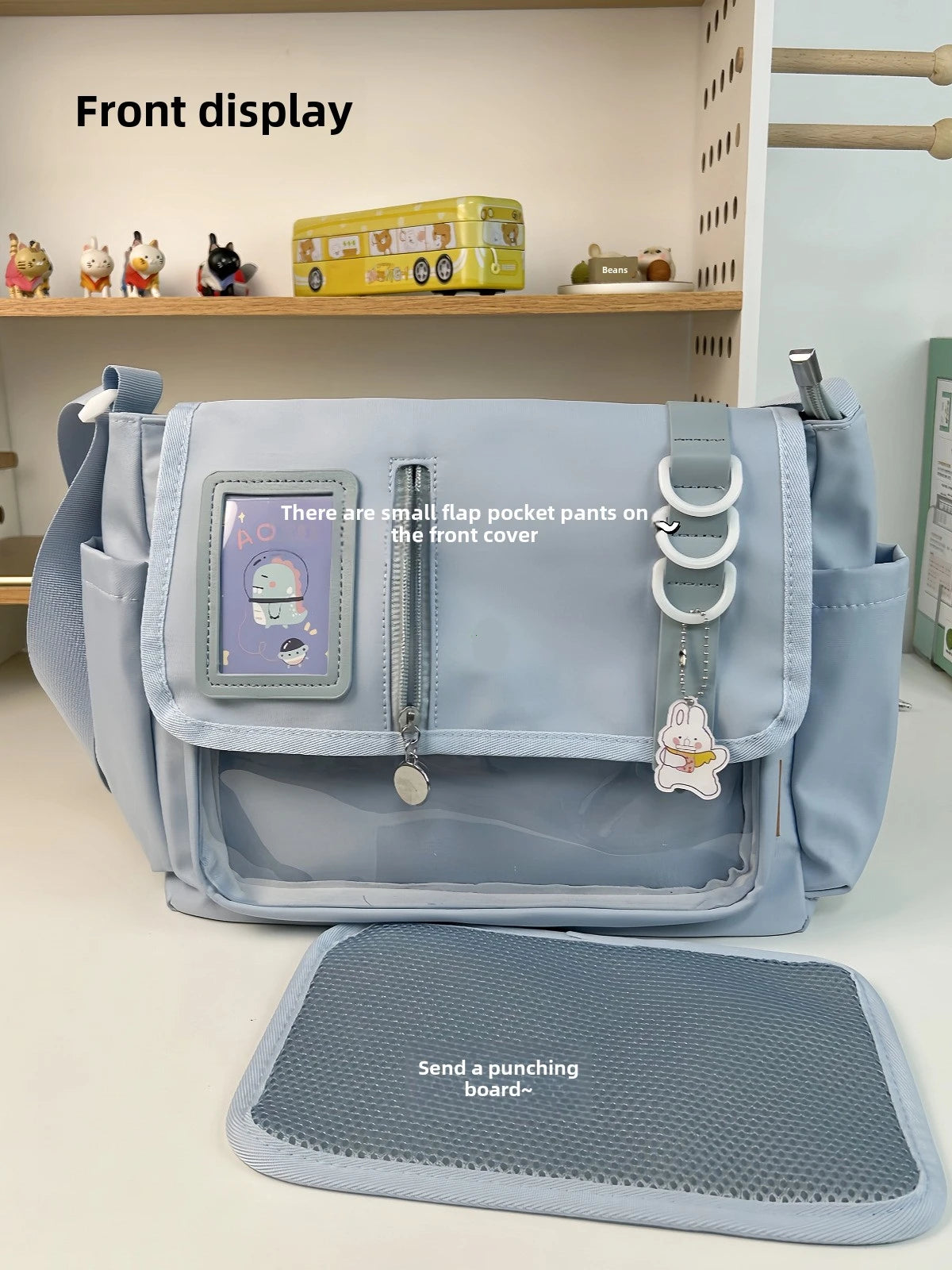 Y2K Japanese Harajuku School Bags for Teenage Girls New 2024 Transparent Itabag Crossbody Bag DIY Badges Display Plate Ita Bag