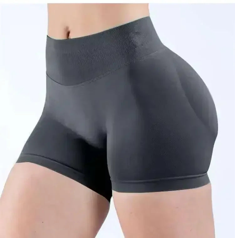 Summer High Waisted Yoga Shorts Women Fashionable and Sexy Running Fitness Pants Solid Color High Elastic Yoga Leggings