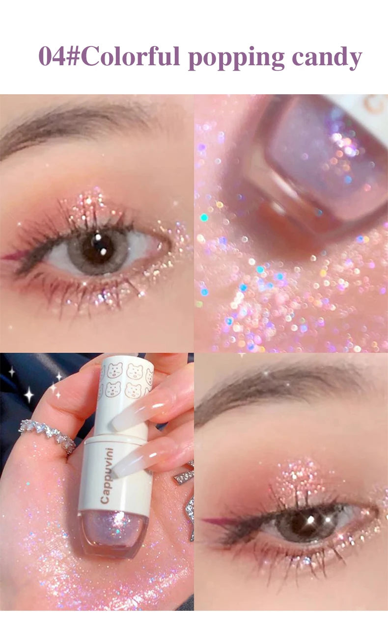 Cappuvini Star Dots eye shadow Liquid Pearlescent Fine Flashing Easy to Dizzy High gloss Cubs Bowling Ball Liquid eye shadow