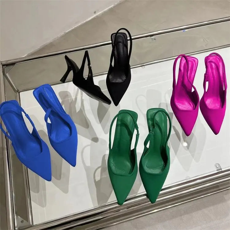 2024 Summer New Europe and The United States Large Size Fashion Pointed Sandals Temperament with French Women's Shoes