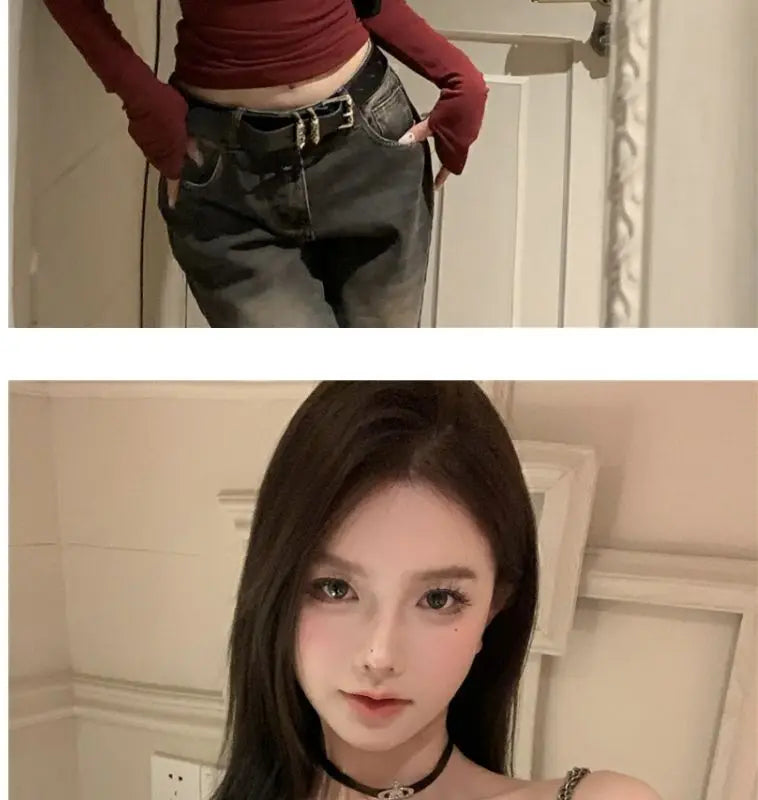 Women Y2K Gothic Grunge T Shirts Off Shoulder 2023 Autumn Streetwear Fairycore Hip Hop Tops Punk Casual Tees Female Clothes