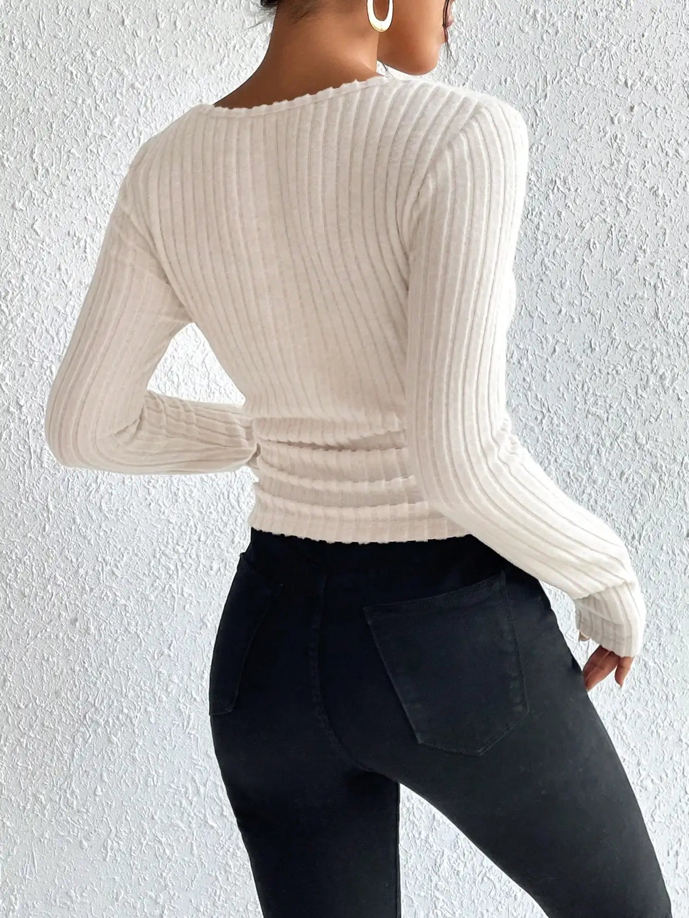 American Retro Thick Pit Strip Bottom Long Sleeve T-shirt Female Autumn and Winter Explosion Waist Slimming Pleated Top Female