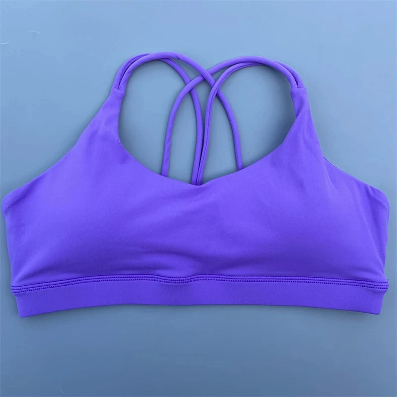Solid Color soft high strength Women Fitness Bra Tight Sport Top Comprehensive Training Gym Yoga Underwear Tight With Chest Pad
