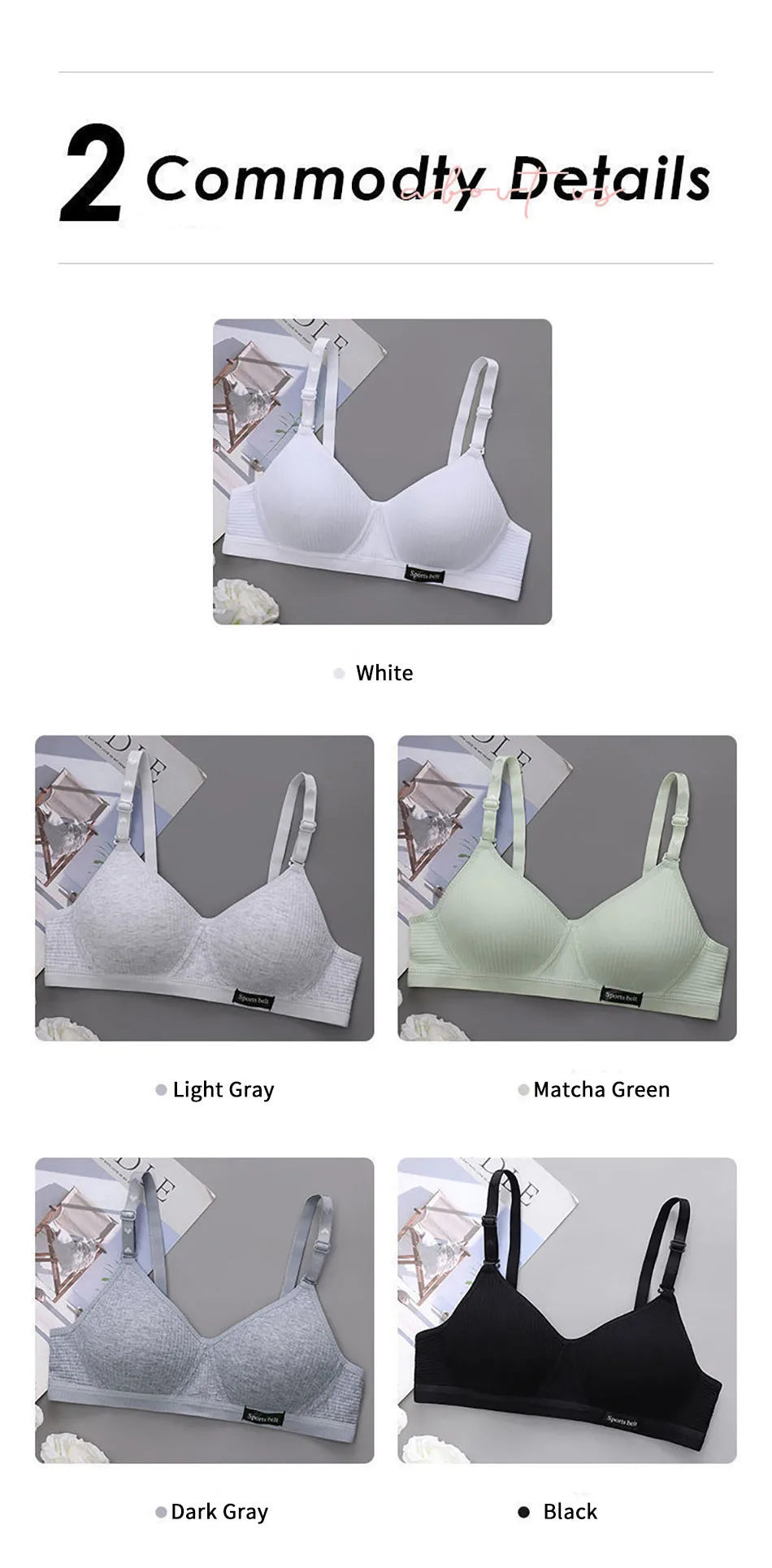 Girl Training Bras Cotton Underwear Back Buckle Design Bralette Adolescent Comprehensive Breathable Teenager Girl Sport Tops Bra