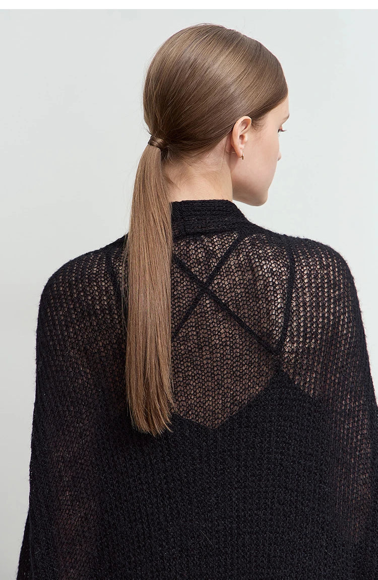 AMII Minimalist Long Sweater Cardigan For Women 2025 Spring New Casual Office Lady Knitted Coats Loose Female Cardigan 12551045