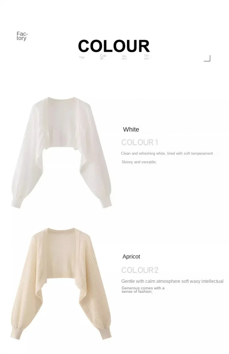 French Ice Silk Knitted Sun-Proof Cardigan Top Women's Summer Thin Jacket Waistcoat Suspender Skirt Shawl Outer Match Blouse