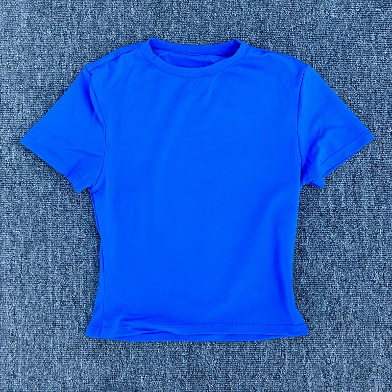 Women's Tight Fitting Sports T-shirt Quick Drying Short Sleeved Yoga T-shirt Pilates Running Exercise Fitness Short Sleeved