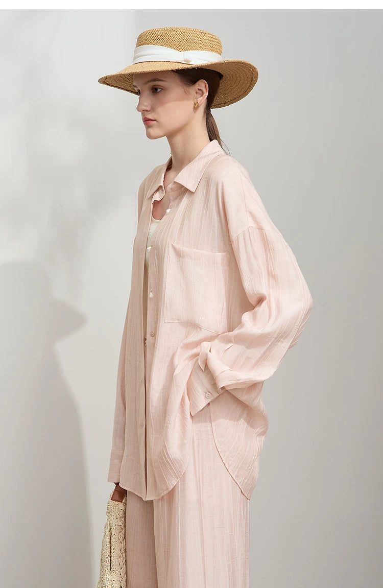 AMII Minimalism Shirt Pants For Women 2025 Spring New Casual Basic Shirt Sold Separate Straight Long Wide Leg Pants 12511048