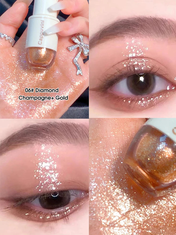 Cappuvini Star Dots eye shadow Liquid Pearlescent Fine Flashing Easy to Dizzy High gloss Cubs Bowling Ball Liquid eye shadow