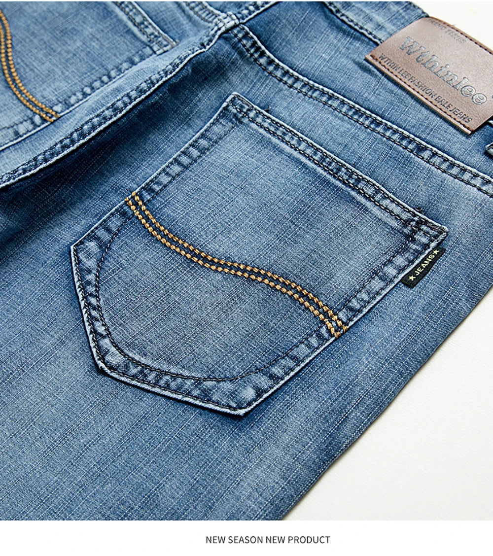 Summer Classic Shorts Jeans Men Denim Pants Straight Stretch Casual Cool Thin Knee Length Blue Fashion Brand Daily Trousers