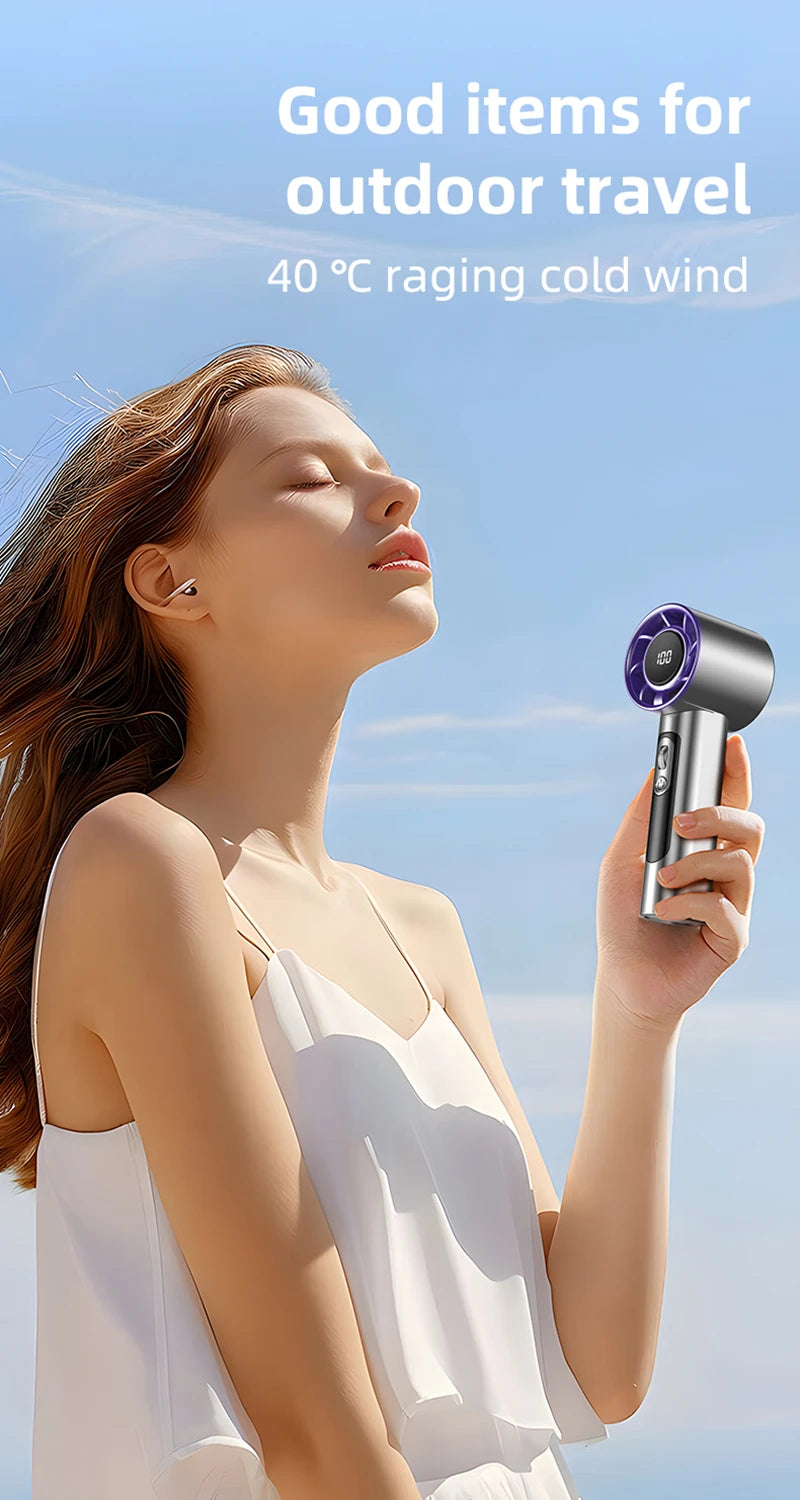 Xiaomi Handheld Portable Fan 100 Wind Speeds Adjustable Usb Charging Mini Outdoor Portable Turbo Long-lasting High Speed Fan