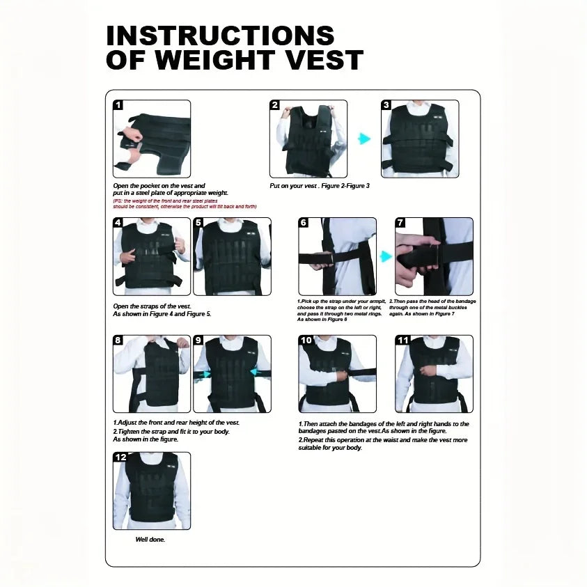 Adjustable Weight Vest, Ankle Weights With Weights, Wrist Weights, Gym Running Weights Strength Training Equipment Fitness Tools