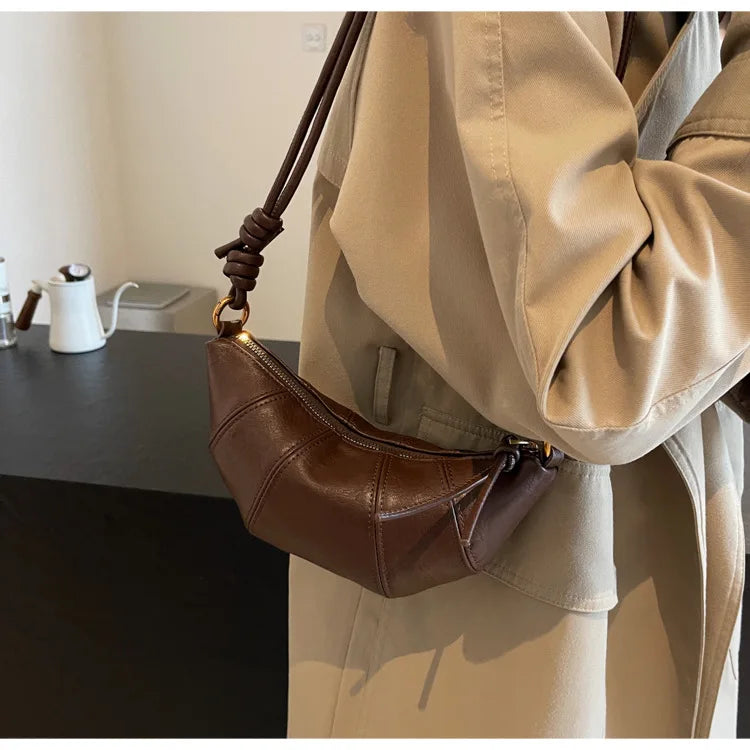 Velvet Material Zipper 2025 High Quality Shoulder Bag Solid Color Simple Fashionable Crossbody Bag Soft Western Style Handbag
