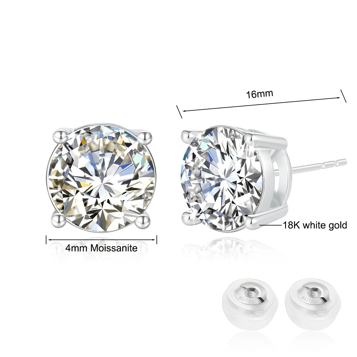 Szjinao 2025 Trending Earrings Moissanite Gold 18k Real Original With Certificate Wedding Luxury Jewelry For Women Wholesale Hot