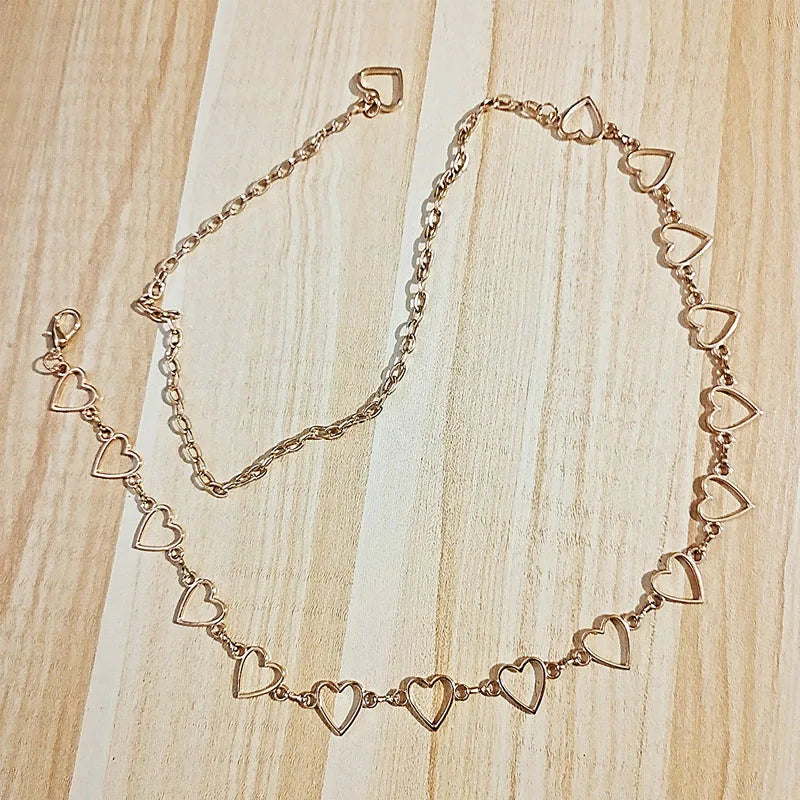 Women Fashion Belt Hip High Waist Gold Silver Narrow Metal Chain Chunky Fringes Crystal Diamond Waist Chain Corset Chain Belt