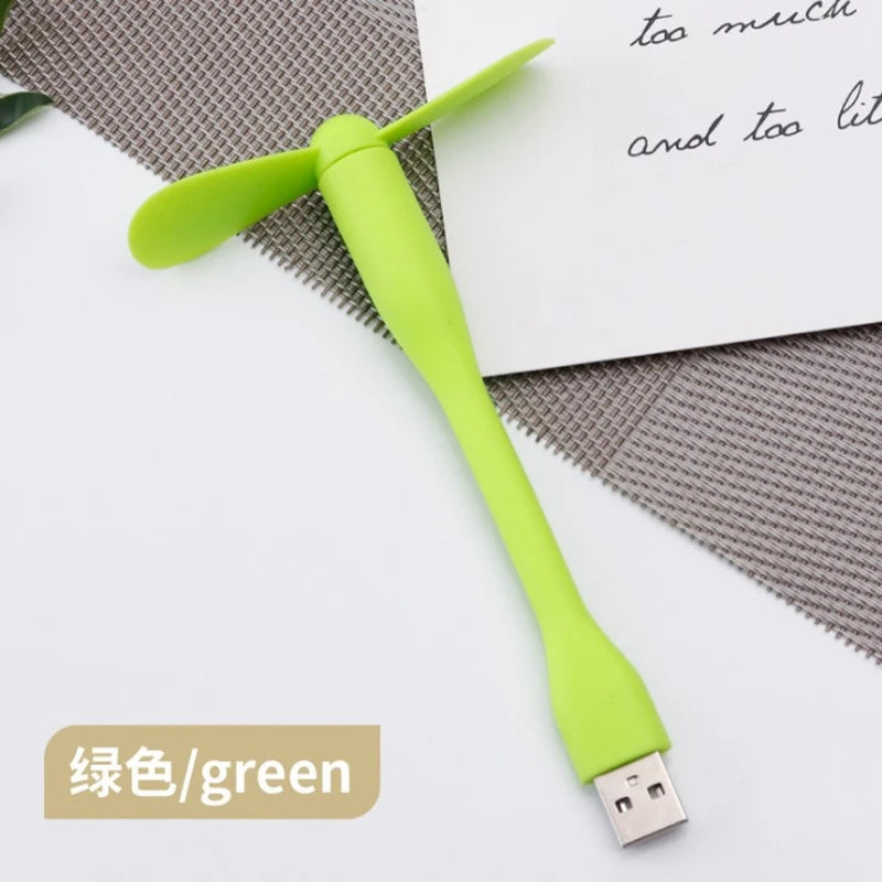 Mini USB Fan Flexible Bendable Fan For Power Bank Laptop PC AC Charger Portable Hand Cooling Fan For Computer Summer Gadget