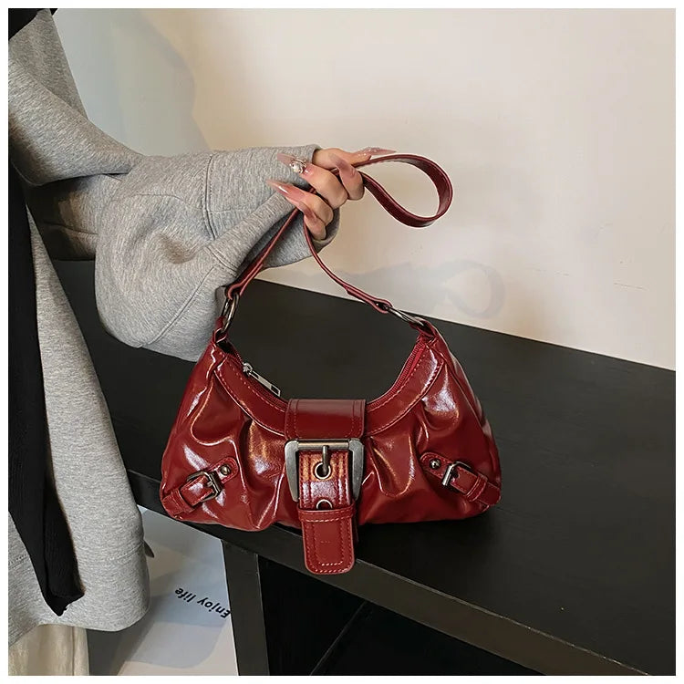 2025 Spring Hot Selling Maillard Style Retro Style Small Bag Spicy Girl Y2K Wasteland Style Vintage Leather Shoulder Armpit Bag