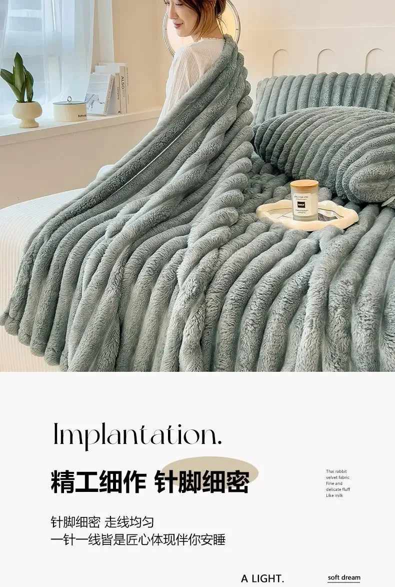 Winter Tafu Velvet Children's Comfortable Blanket Thick Coral Fleece Throw Blankets Adults Office Nap Blanket Sofa Small Cover